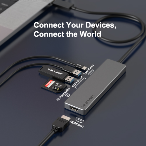 UHP3407 Aluminum USB C HUB with Power Delivery and HDMI